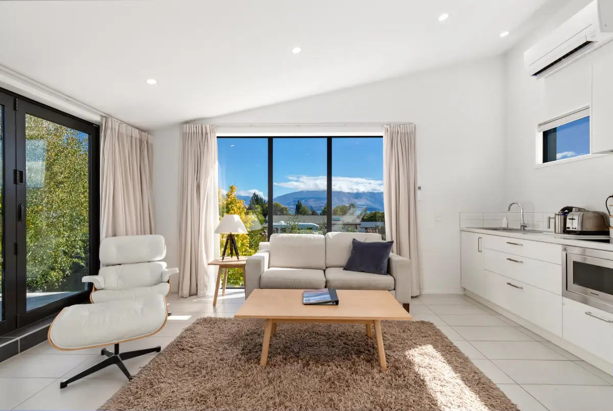Lounge Area with Mountain Views and Glimpses of Lake Wānaka 