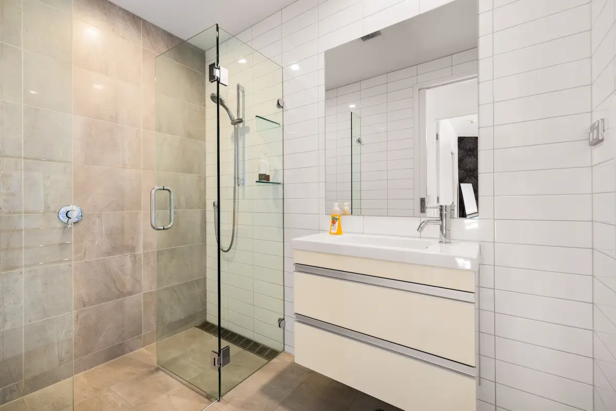 Main Bathroom with Glass Shower 