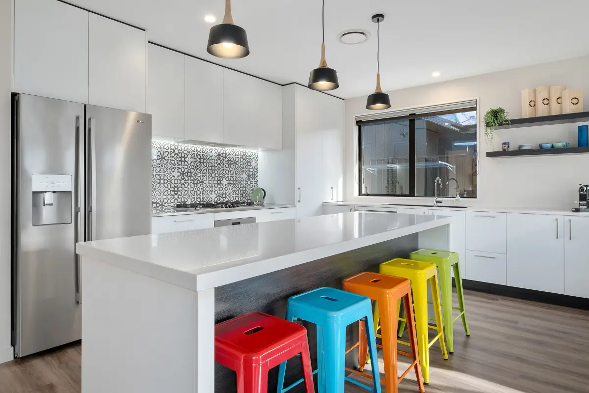Open Kitchen Area with Bar Seating 