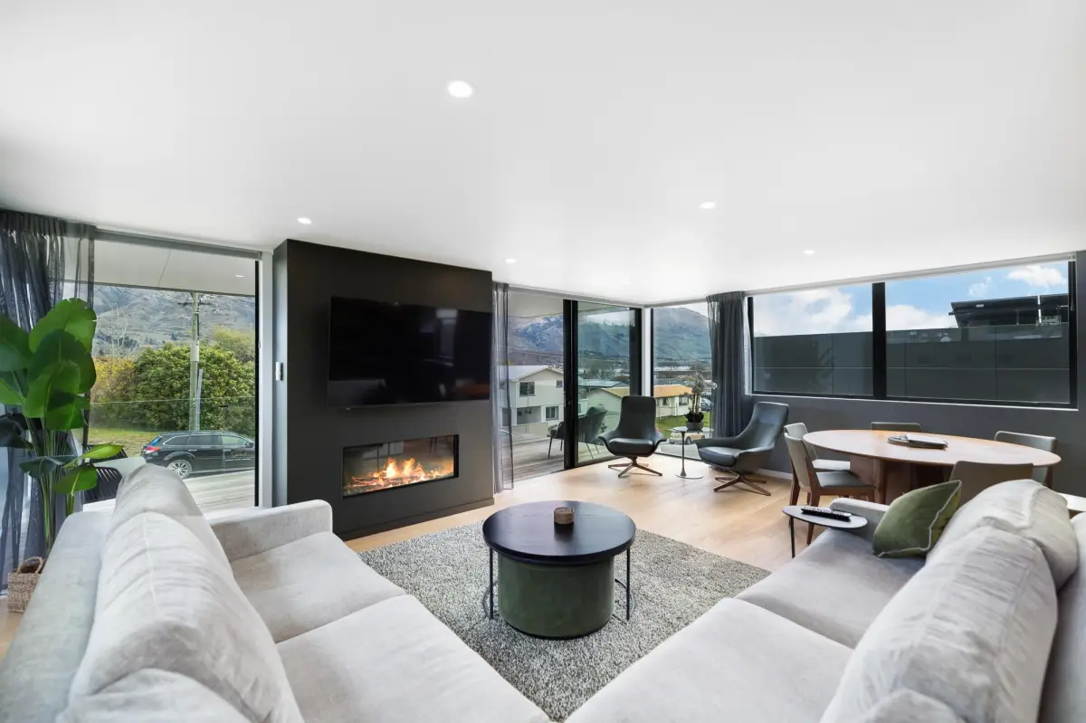 Modern Living Area with Fireplace 
