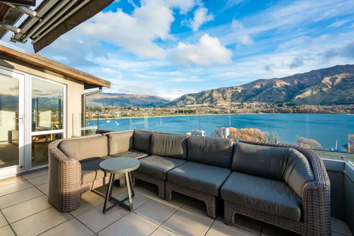 Glass Balcony with Comfortable Seating 