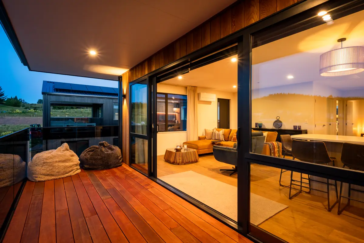 Indoor-Outdoor Living at Dusk 