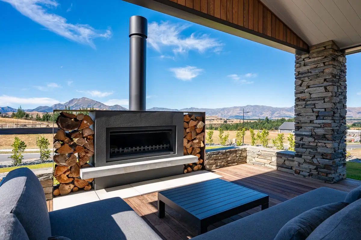 Outdoor fireplace, perfect for autumn evenings