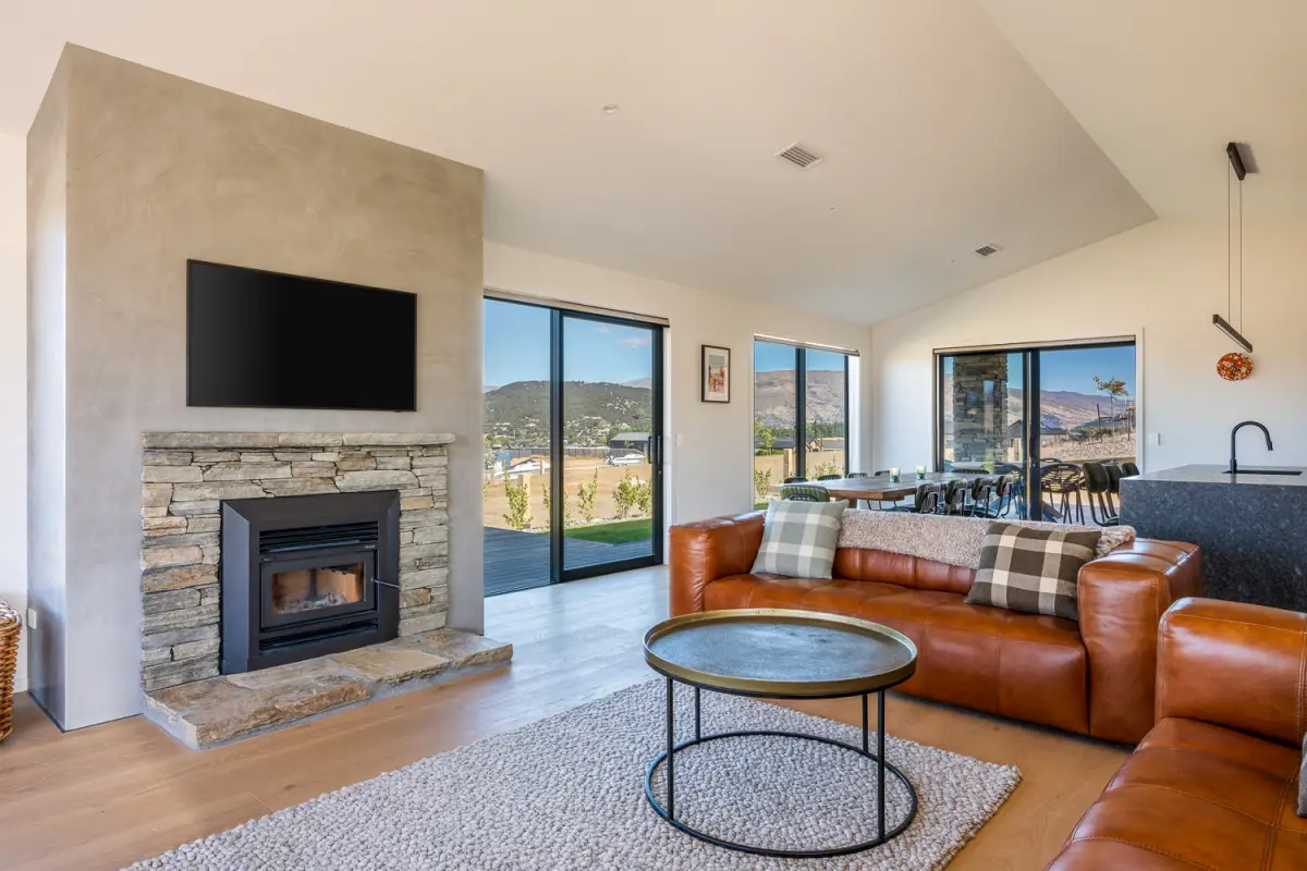 Spacious living with vaulted ceilings
